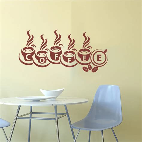 Sticker Coffee Cup Gourmet Vinyl Wall Sticker Sticker Mural Wall Art ...