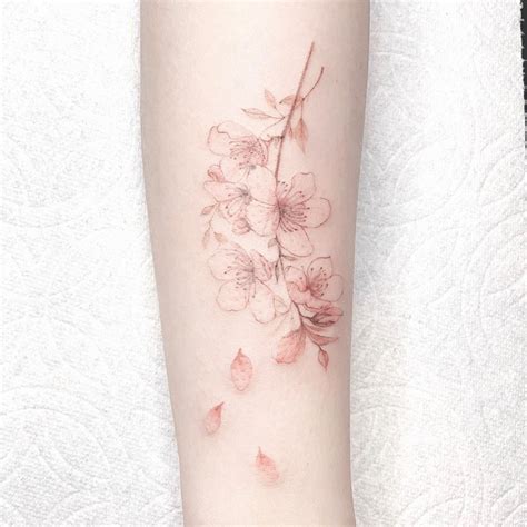 Watercolor Peach blossom #tattoo Design #Designs #tattoo flower # ...