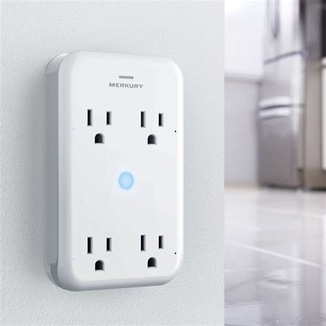 Merkury Innovations Smart Wi-Fi Outlet Extender with Surge Protection works with The Google ...