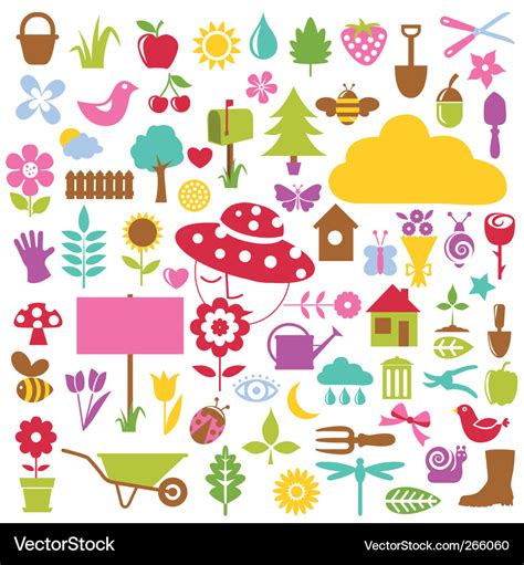 Nature icons Royalty Free Vector Image - VectorStock