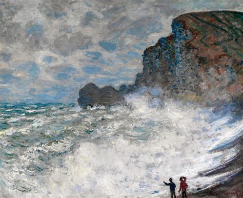 Monet 1883, Rough Weather at Etretat, Fade Resistant HD Art Print or Canvas in Art, Prints ...