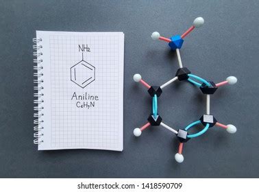 Aniline Phenylamine Aminobenzene Molecule Molecular Structure Stock ...