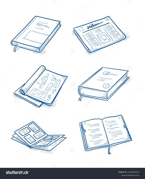 Set Objects Books Magazines Newspaper Journal Stock Vector (Royalty ...