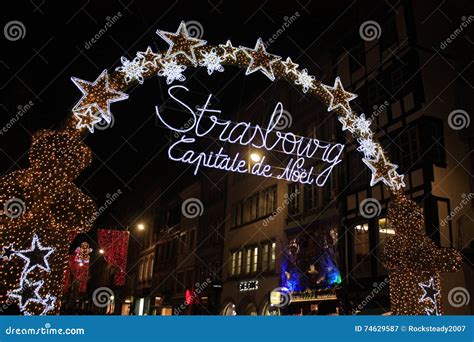 Strasbourg Christmas Chandelier Arch Editorial Photography - Image of ...