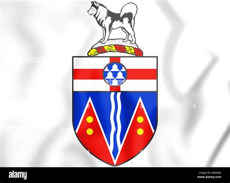 Yukon coat of arms, Canada. 3D Illustration Stock Photo - Alamy