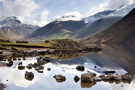 Mountains And Lake At Lake District Photograph by John Short