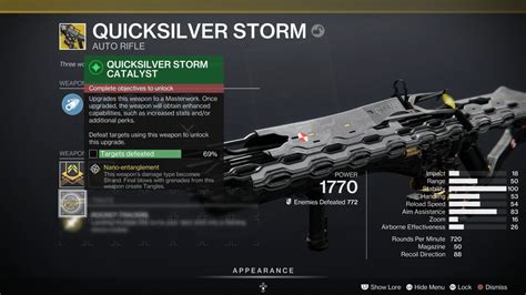 Destiny 2: How to Get the Quicksilver Storm Exotic Catalyst - Deltia's Gaming