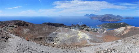 Volcano, Aeolian (Lipari) Islands - Panorama Stock Photo - Image of travel, lipari: 15651398