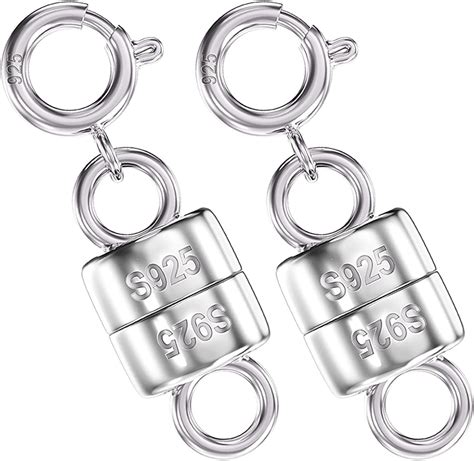 Amazon.com: Qulltk 925 Sterling Silver Magnetic Necklace Clasps and ...