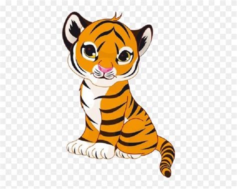 Tiger Cub Clip Art - Cute Cartoon Tiger Cub - Free Transparent PNG ...