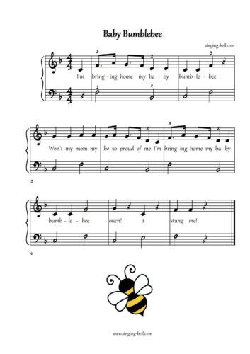 Baby Bumblebee Piano Sheet Music, Chords, Piano Tutorial,