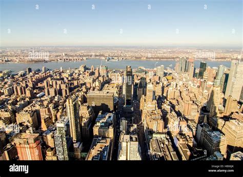 new york city manhattan skyline aerial Stock Photo - Alamy