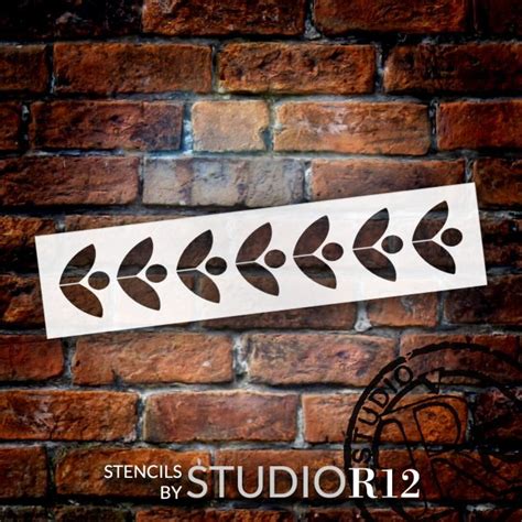 Leaf Border Pattern Stencil by Studior12 DIY Minimalist Greek Petal ...