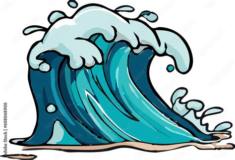 Tsunami png graphic clipart design Stock Illustration | Adobe Stock