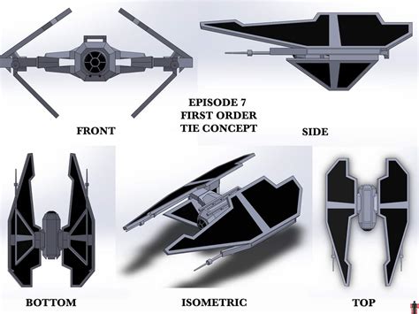 Episode 7 First Order Tie Concept 3D Model Exoskeleton Report