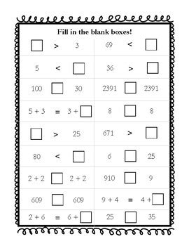 Comparison Math Symbols Worksheet - FREE by Penelope Winter's Classroom