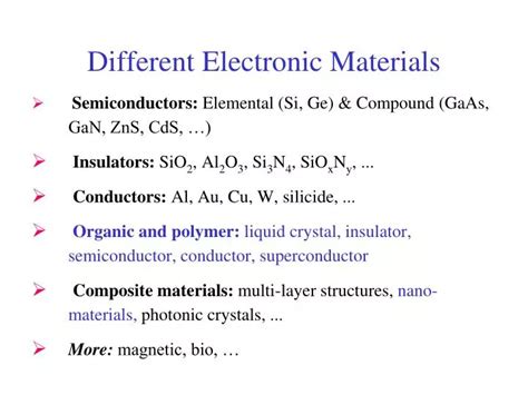 PPT - Different Electronic Materials PowerPoint Presentation, free ...