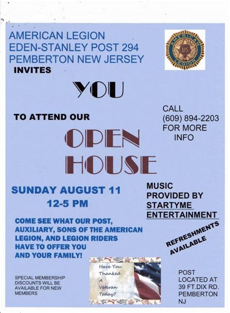 American Legion Post 294 Open House | Patriot Connections