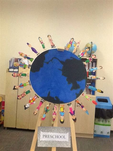 Children's day craft. Cut out printed images of children around the ...