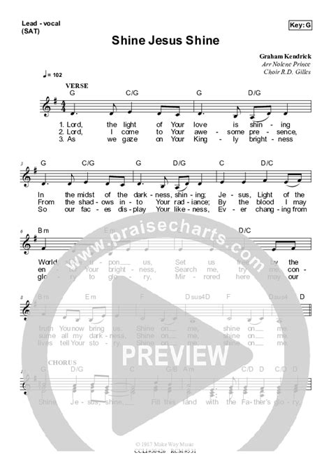 Shine Jesus Shine Sheet Music PDF (Dennis Prince / Nolene Prince) - PraiseCharts