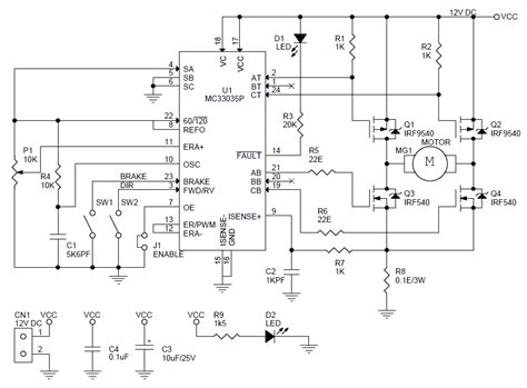 DC MOTOR & DIRECTION CONTROLLER WITH BRAKE USING MC33035 – BuildCircuit.COM