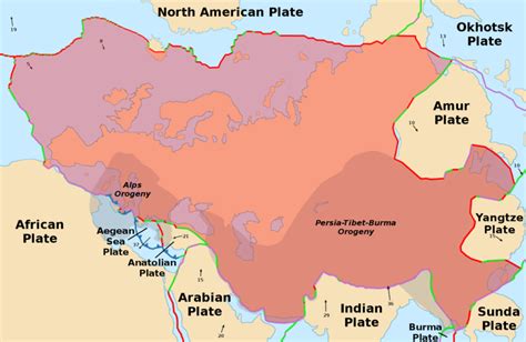 Eurasian Plate | Plate tectonics, North american plate, Map