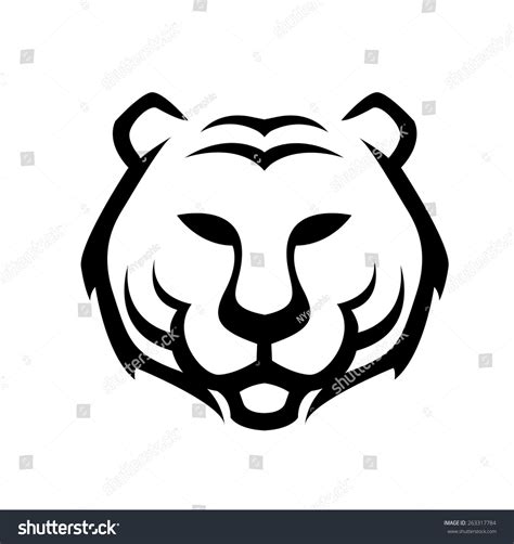 Vector Of Tiger Head Outline, Illustration - 263317784 : Shutterstock