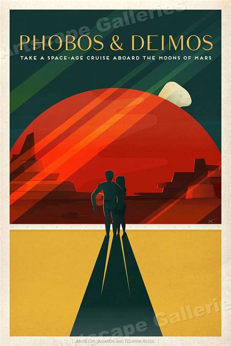 “Phobos & Deimos” Space Mars Exploration Retro NASA Travel Poster - 16x24 | eBay