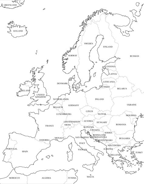 Europe Labeled Map