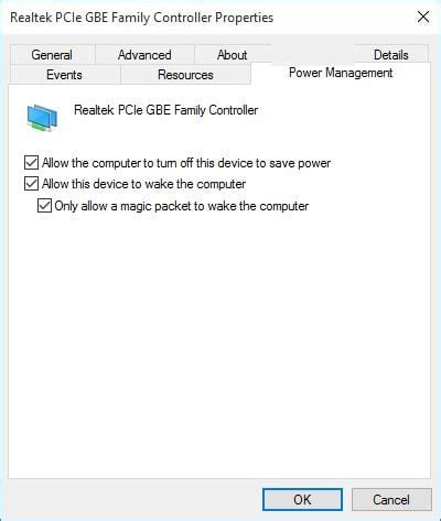 WOL realtek pcie gbe family controller - Windows 10 Forums