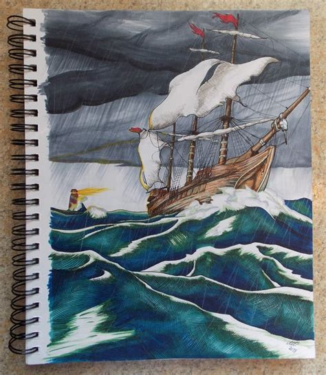 Ship in a Storm. Still learning how the markers interact with each ...