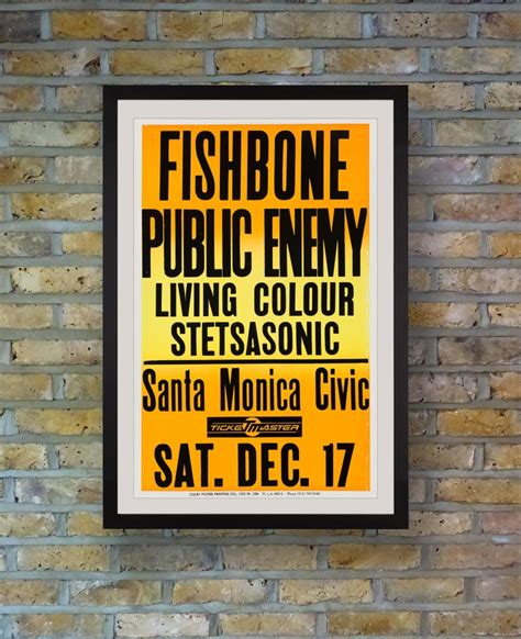 Public Enemy Original Vintage Concert Poster, Santa Monica, Los Angeles ...