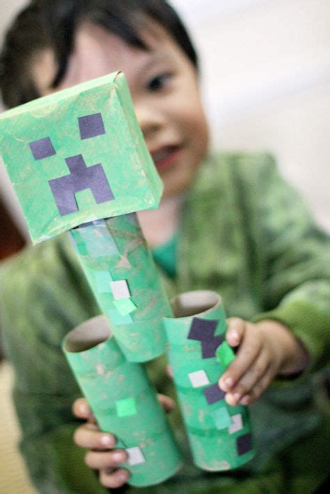 Toilet Paper Roll MineCraft Creeper Craft | Toilet paper roll, Paper roll crafts, Minecraft