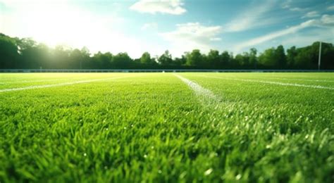 The Grass Makes a Perfect Grass Field Football Field Stock Image ...