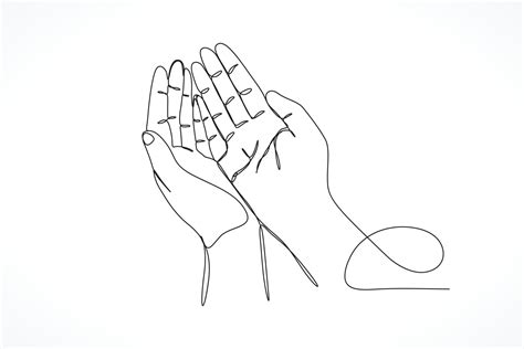 Line Drawing Prayer Hand Illustration 16623239 Vector Art at Vecteezy