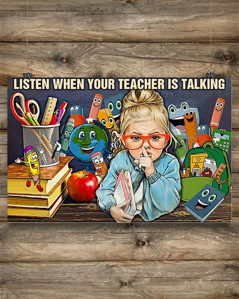 Listen When Teacher Is Talking Poster - Blinkenzo