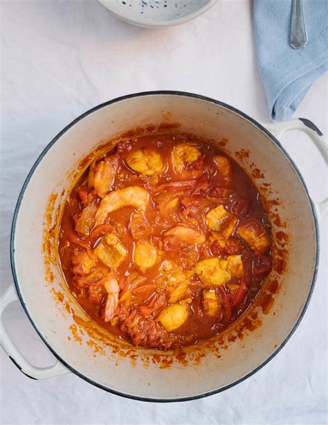 Saffron and Espelette pepper fish stew with gurnard, prawns and ...