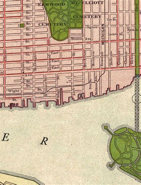 Old Map of Detroit 1911 Vintage Map Wall Map Print - VINTAGE MAPS AND ...