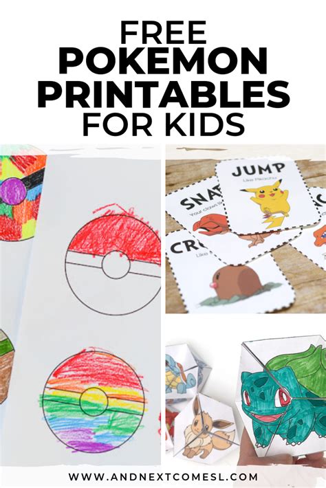 Free Pokemon Printables for Kids | And Next Comes L - Hyperlexia Resources