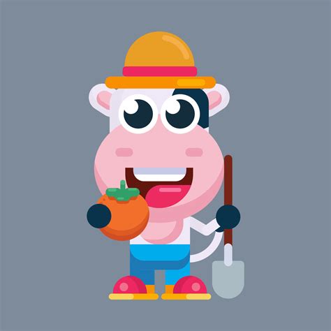 Funny cartoon cow flat design illustration 20452681 Vector Art at Vecteezy