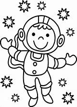Astronaut In Space Coloring Page  ColoringBay sketch template