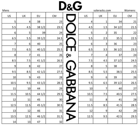 Dolce & Gabbana Shoes Size Chart - Soleracks