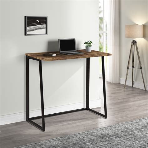 Home Office Folding Computer Desk, Desktop Computer Table, Metal Frame ...