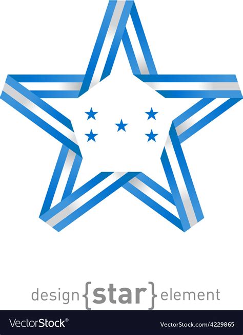 Star with honduras flag colors and symbols design Vector Image