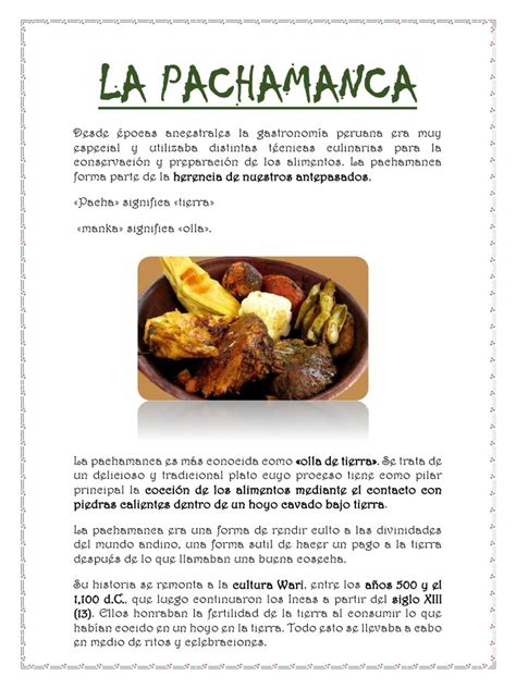 LA PACHAMANCA Tradicional | PDF | Cocina latinoamericana | Preparación de comida y bebida