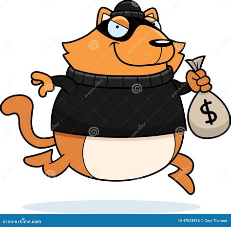 Cartoon Cat Burglar stock vector. Illustration of mask - 47023916