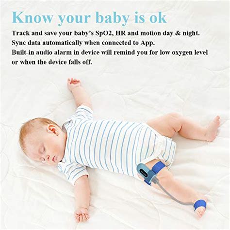 Wellue Baby Foot Monitor,Track Heart Rate, Average Oxygen Level and Movement, Wearable with ...