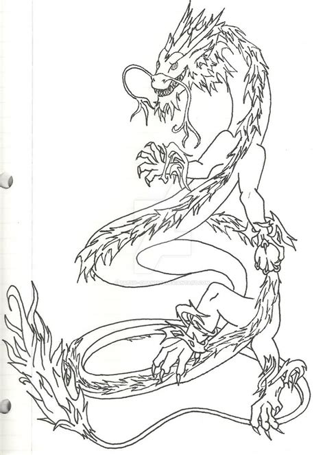 Chinese Dragon Tattoo Lineart by tatsu--chan1993 on DeviantArt