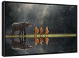 Buddhist Monks And Elephant Wall Art | Photography