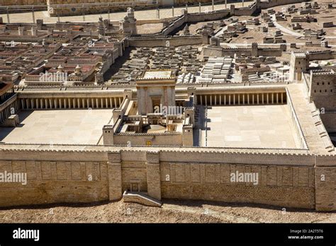 Herod's Temple model in Holyland Model of Jerusalem scale model of the ...